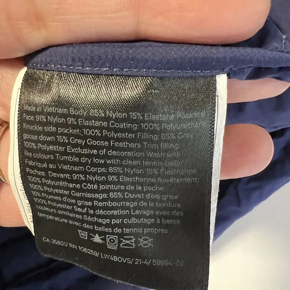 Lululemon Sz 4 Pack It Down Jacket Night Sea Blue 700 Fill Goose Down - Picture 9 of 9